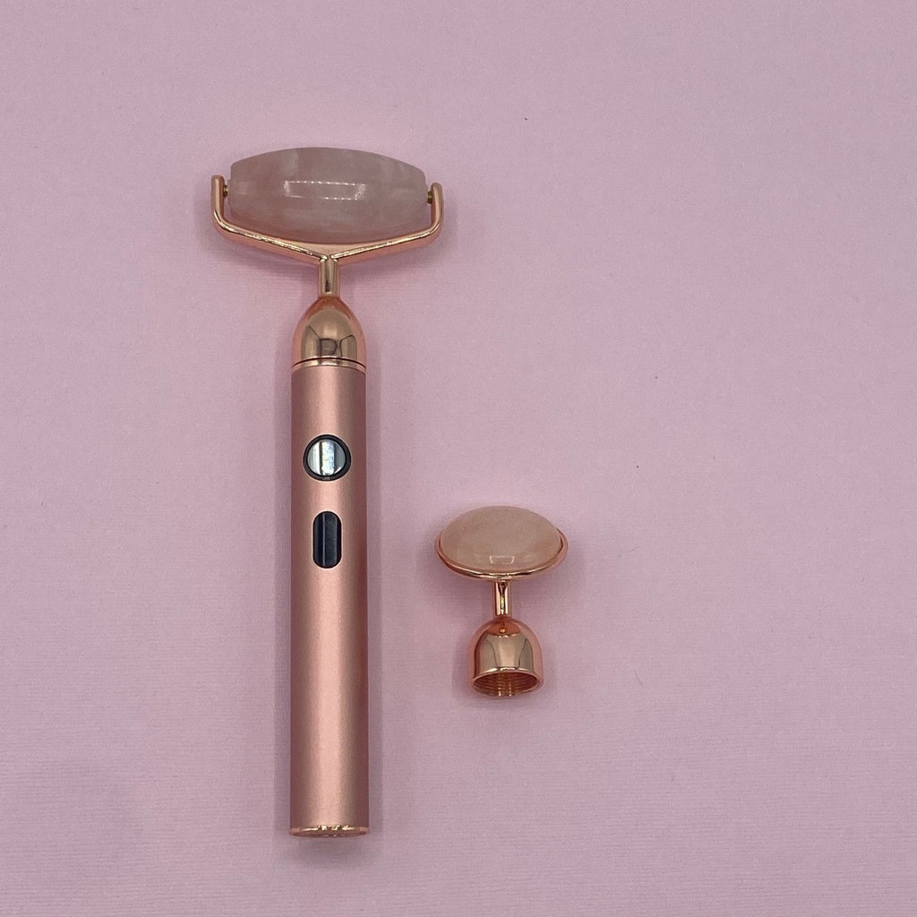 "The Time Traveler" Rose Quartz Crystal Facial Roller